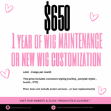 1 year wig maintenance subscription