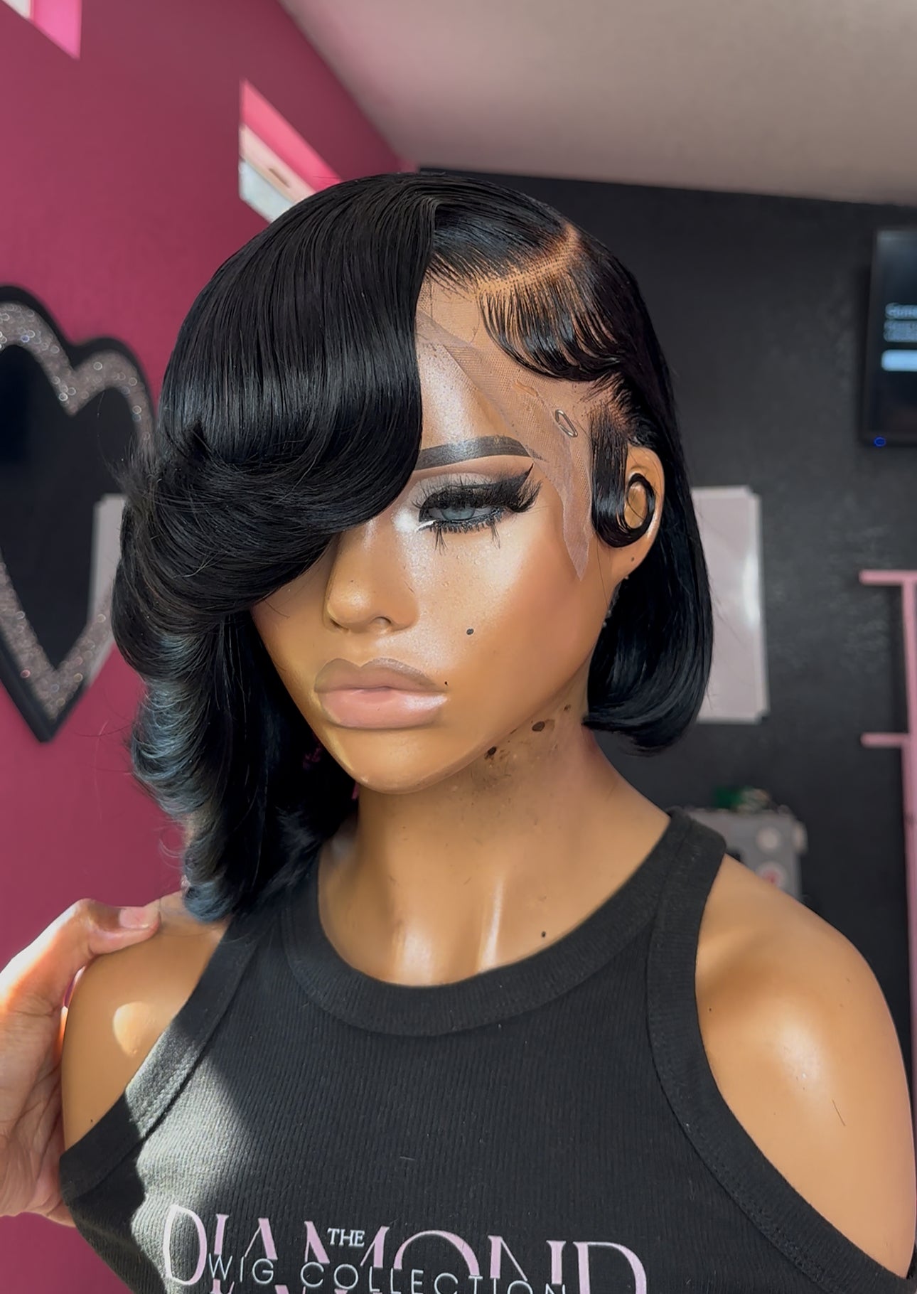 Monica ( JET BLACK ) pronto bob , takes 14-21 business days to make and ship